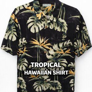 Caribbean Men’s XL Hawaiian Shirt Silk Rayon Blend Tropical Button Up